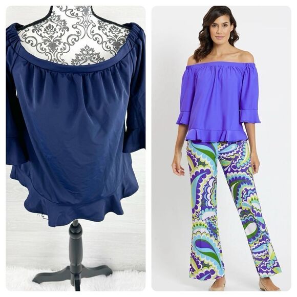 Jude Connally Demi Off Shoulder Flounce Top - Picture 1 of 10